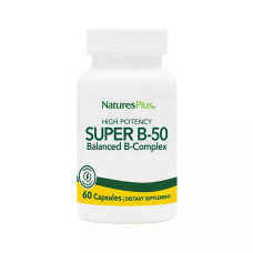 Супер В-Комплекс, В-50, Natures Plus, 60 Вегетарианских Капсул