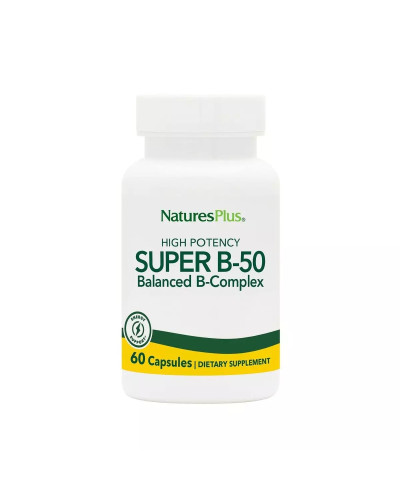 Супер В-Комплекс, В-50, Natures Plus, 60 вегетаріанських капсул