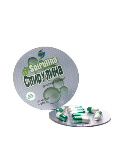 Спіруліна Spirulina 36 капсул для схуднення