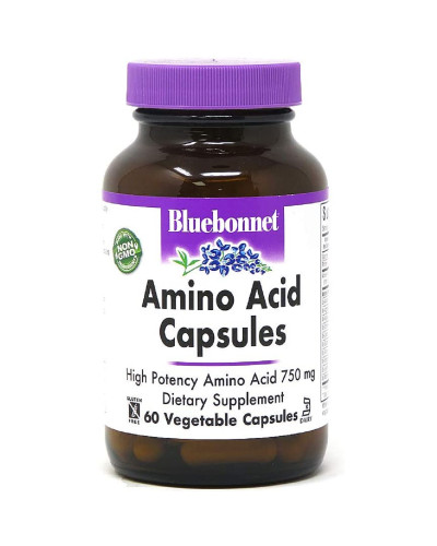 Комплекс Аминокислот 750 мг, Amino Acid, Bluebonnet Nutrition, 60 вегетарианских капсул