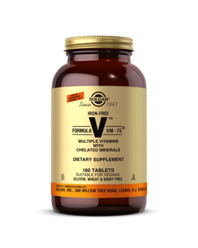 Мультивітаміни без заліза, формула VM-75, Iron-Free Formula VM-75, Solgar, 180 таблеток