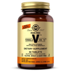 Мультивитамины без железа, формула VM-75, Iron-Free Formula VM-75, Solgar, 60 таблеток