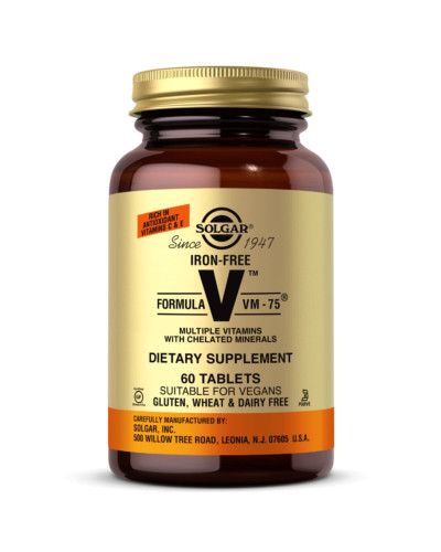 Мультивітаміни без заліза, формула VM-75, Iron-Free Formula VM-75, Solgar, 60 таблеток