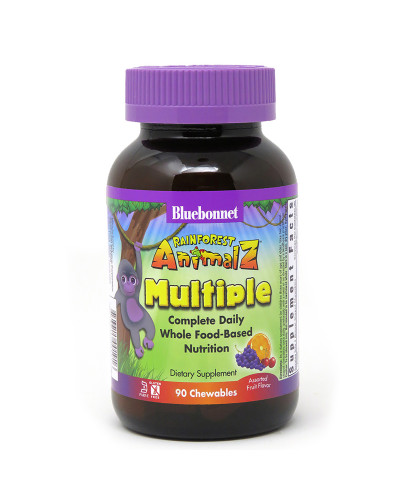 Мультивитамины для Детей, Вкус Фруктов, Rainforest Animalz, Bluebonnet Nutrition, 90 жев. таб.