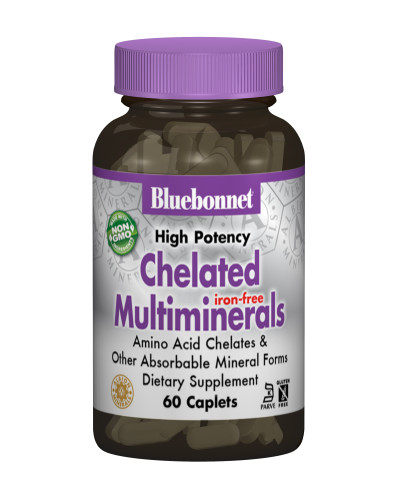 Хелатні Мультімінерали без Заліза, Albion, Bluebonnet Nutrition, 60 капсул