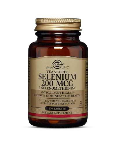 Селен, (Селенометіонін), 200 мкг, Selenium, Yeast-Free, Solgar, 100 таблеток Селен, (Селенометіонін), 200 мкг, Selenium, Yeast-Free, Solgar, 100 таблеток