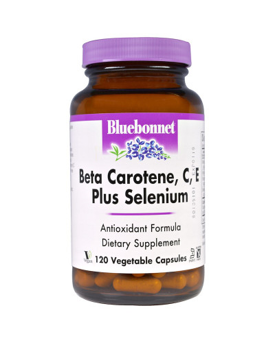 Бета-Каротин, C, Е+ Селен, Beta Carotene, C, E Plus Selenium, Bluebonnet Nutrition, 120 капсул