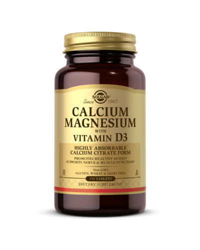 Кальцій Магній + Вітамін D3, Calcium Magnesium with Vitamin D3, Solgar, 150 таблеток