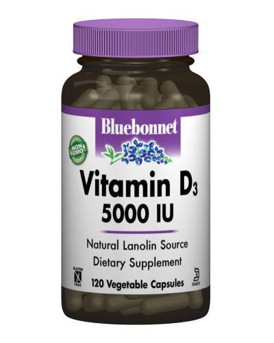Вiтамiн D3 5000IU, Bluebonnet Nutrition, 120 вегетаріанських капсул