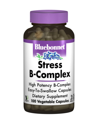 Стрес  В-Комплекс 100, Bluebonnet Nutrition, 100 гелевих капсул