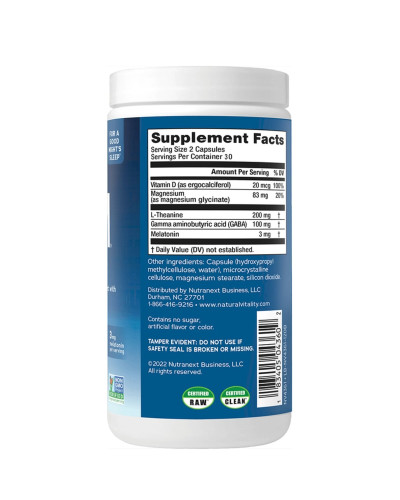 Спокойный сон с глицинатом магния и бергамотом, CALM, Sleep Magnesium Glycinate, Natural Vitality, 60 вегетарианских капсул Спокойный сон с глицинатом магния и бергамотом, CALM, Sleep Magnesium Glycinate, Natural Vitality, 60 вегетарианских капсул