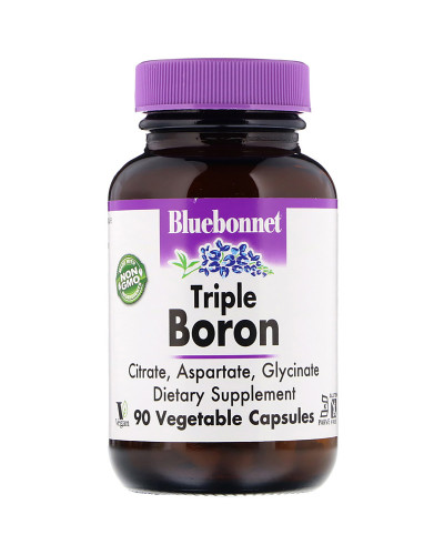 Потрійний бор 3мг, Bluebonnet Nutrition, Triple Boron, 90 вегетаріанських капсул