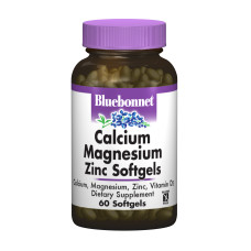 Кальций Магний + Цинк, Bluebonnet Nutrition, 60 желатиновых капсул