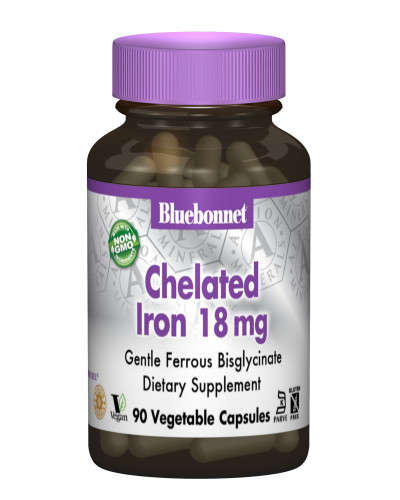 Хелатное Железо 18мг, Albion, Bluebonnet Nutrition, 90 гелевых капсул