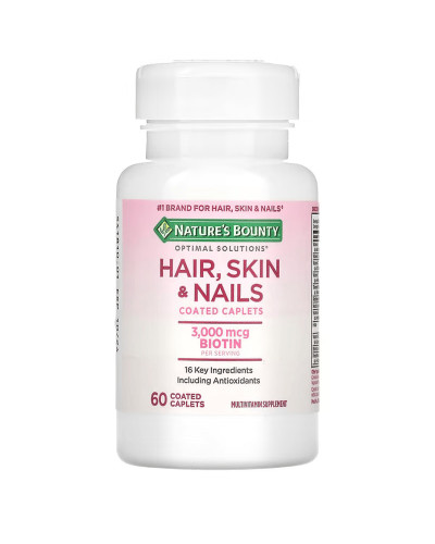 Вітаміни для Волосся, Шкіри та Нігтів, Hair, Skin & Nails, Nature's Bounty, 60 каплет