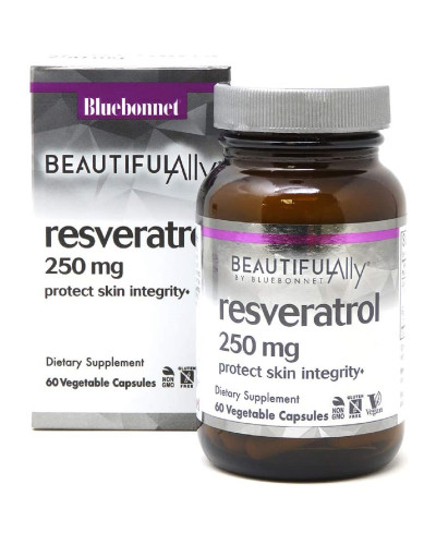 Ресвератрол 250 мг, Beautiful Ally, Bluebonnet Nutrition, Resveratrol 250 Мg, 60 рослинних капсул