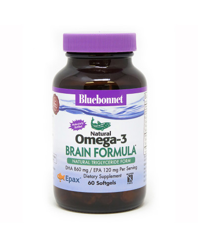 Омега-3 Формула для Мозга,  Bluebonnet Nutrition, Omega-3 Brain Formula, 60 желатиновых капсул