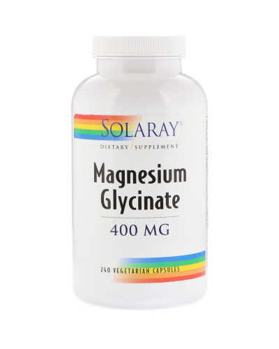 Гліцинат Магнію, Magnesium Glycinate, 400 мг, Solaray, 240 Вегетаріанських Капсул