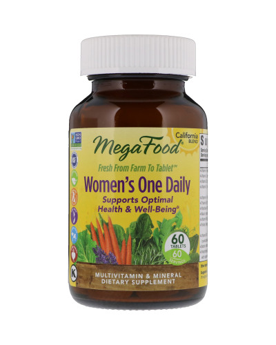 Мультивітаміни для жінок, Women's One Daily, California Blend, MegaFood, 60 таблеток