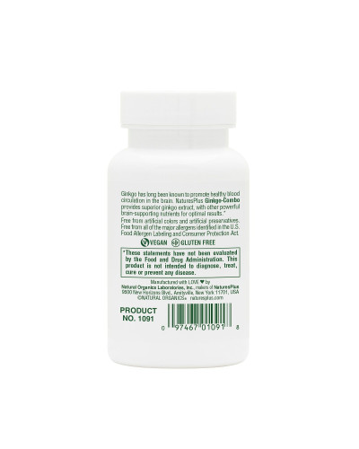 Гинкго Билоба Комбо Комплекс, Ginkgo Biloba Complex, Natures Plus, 60 вегетарианских капсул Гинкго Билоба Комбо Комплекс, Ginkgo Biloba Complex, Natures Plus, 60 вегетарианских капсул