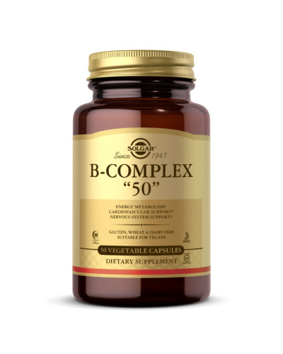 УЦІНКА B-Комплекс, B-Complex "50", Solgar, 50 вегетаріанських капсул (пошкодження зовнішньої плівки)