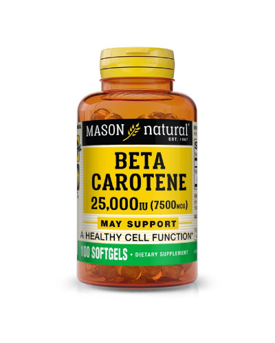 Бета-каротин 25000МЕ, Beta Carotene, Mason Natural, 100 гелевих капсул