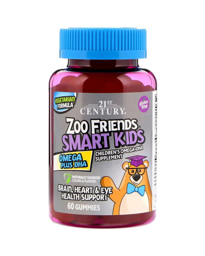 Дитяча Омега + ДГК, Zoo Friends Smart Kids, 21st Century, 60 жувальних конфет