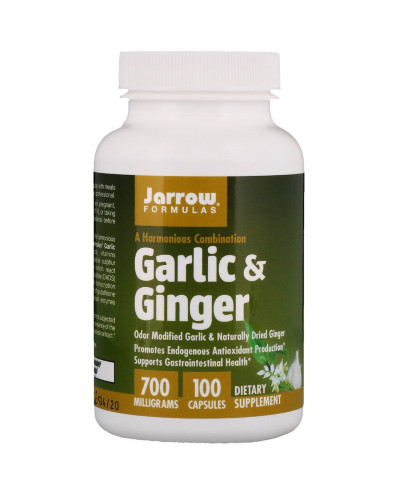 Чеснок и Имбирь, Jarrow Formulas, 700 мг, 100 Капсул