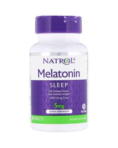 Мелатонін, З Підвищеною Силою Дії, 5 мг, Natrol, 60 таблеток