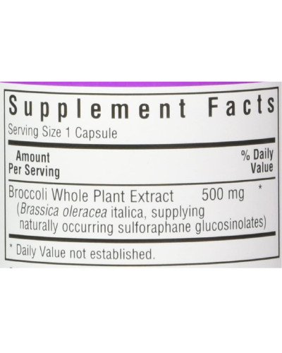 Экстракт Брокколи 500 мг, Broccoli Active, Bluebonnet Nutrition, 60 вегетарианских капсул