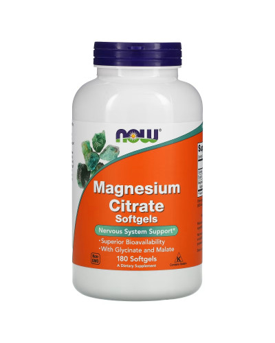 Магний Цитрат, Magnesium Citrate, Now Foods, 180 капсул