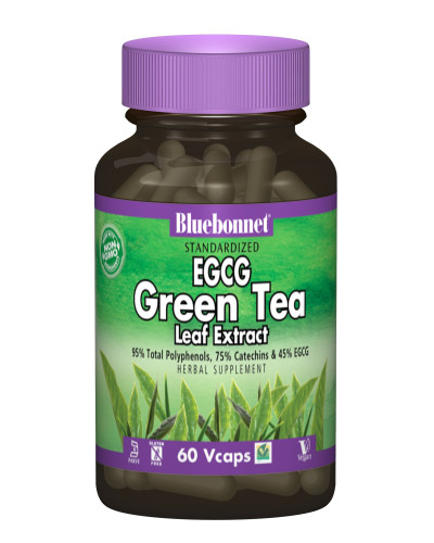 EGCG Экстаркт Листьев Зеленого Чая, Bluebonnet Nutrition, 60 гелевых капсул