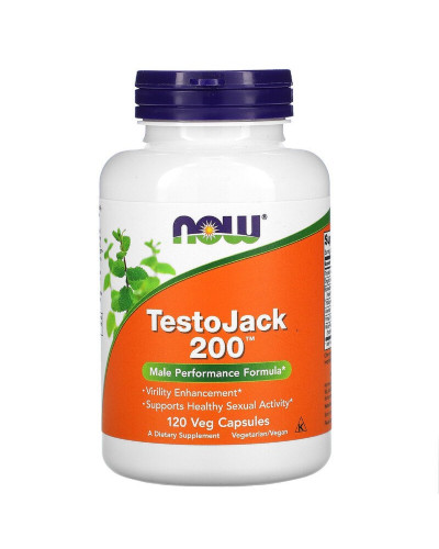 Репродуктивне Здоров'я Чоловіків ТестоДжек, TestoJack 200, Now Foods, 120 Капсул