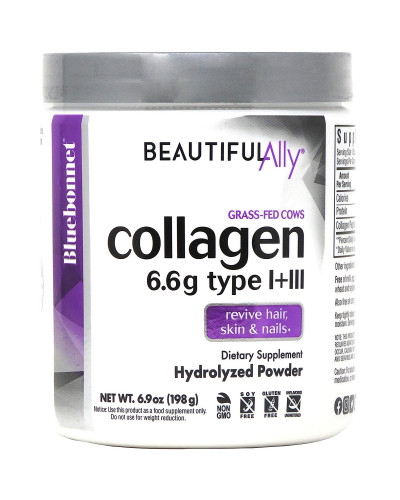 Коллаген 1 и 3 типа, Beautiful Ally, Bluebonnet Nutrition, Collagen Type I + III, порошок 198 г