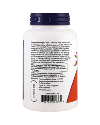Комплекс B-100, Now Foods, 100 Вегетаріанських Капсул