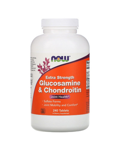 Глюкозамін І Хондроітин Посиленої дії , Glucosamine & Chondroitin & MSM, Now Foods, 240 Таблеток
