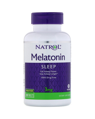 Мелатонин, Melatonin, 3 мг, Natrol, 240 таблеток