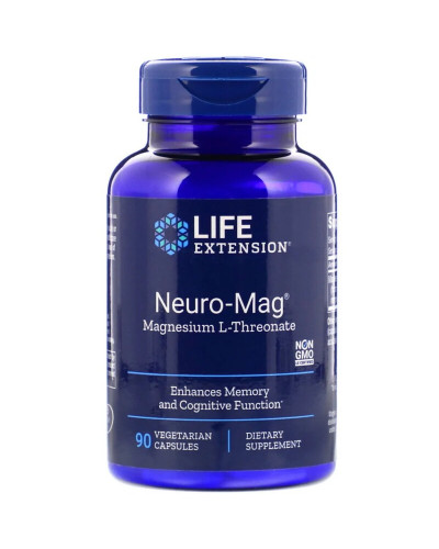 Магний L-треонат, Magnesium L-Threonate, Neuro-Mag, Life Extension, 90 капсул в растительной оболочке