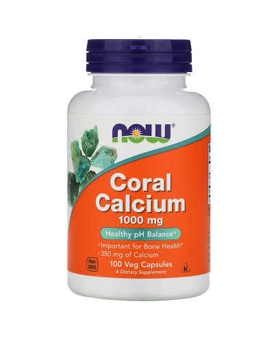 Кораловий Кальцій, 1000 мг, Coral Calcium, Now Foods,100 вегетаріанських капсул