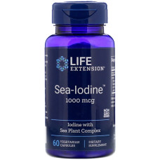 Морской Йод, Sea-Iodine, Life Extension, 1000 мкг, 60 вегетарианских капсул
