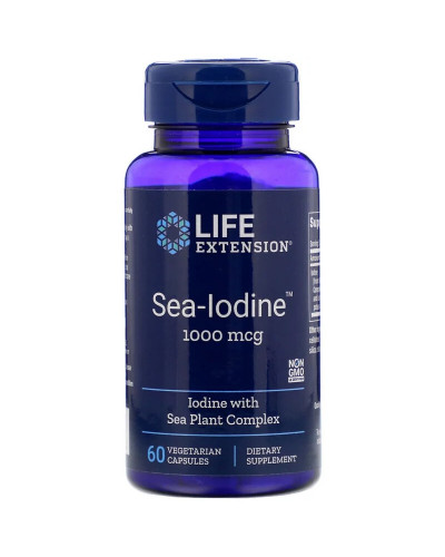 Морський Йод, Sea-Iodine, Life Extension 1000 мкг, 60 вегетаріанських капсул