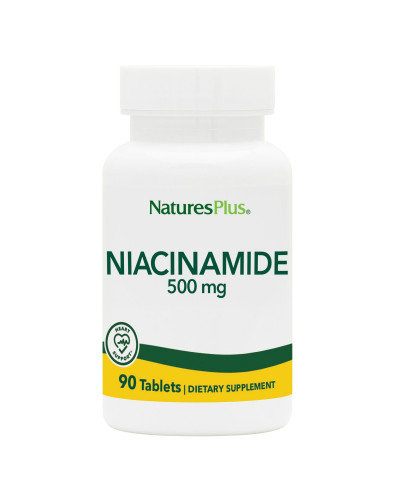 Нiацинамiд (В3), Niacinamide, 500 мг, Natures Plus, 90 таблеток