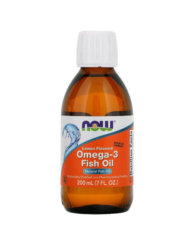 Омега 3 со вкусом лимона, Omega 3, Now Foods, 200 мл (7 жидких унций)