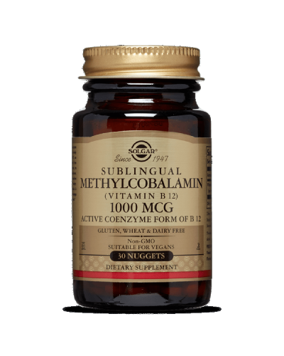 Вітамін В12, Сублінгвальний, Vitamin B12, Solgar, 1000 мкг, 30 нагетсів