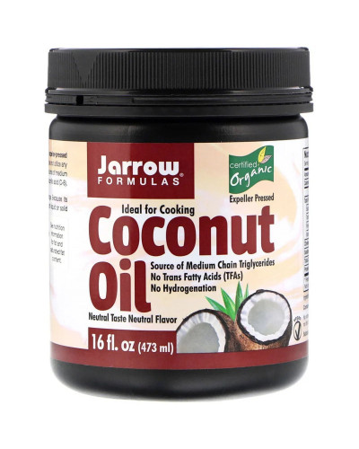 Органическое кокосовое масло, без запаха, Organic Coconut Oil, Expeller Pressed, Jarrow Formulas, 473 гр
