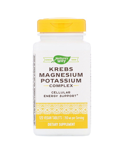 Цикл Кребса, Магний и Калий Хелат, Krebs Magnesium Potassium, Nature's Way, 120 таблеток