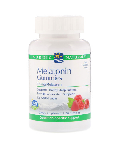 Мелатониновые жевательные конфеты, Nordic Naturals,   вкус малины, 1,5 мг, 60 жевательных конфет