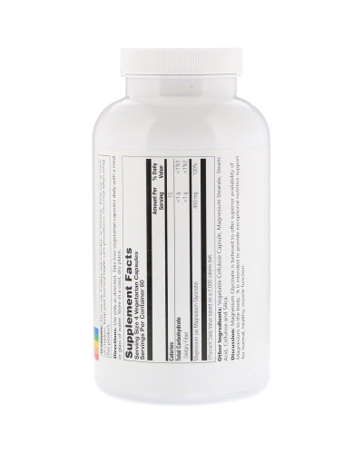 Гліцинат Магнію, Magnesium Glycinate, 400 мг, Solaray, 240 Вегетаріанських Капсул