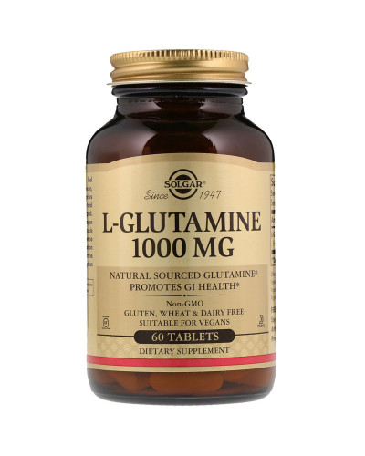 L-Глютамін, L-Glutamine, Solgar, 1000 мг, 60 таблеток