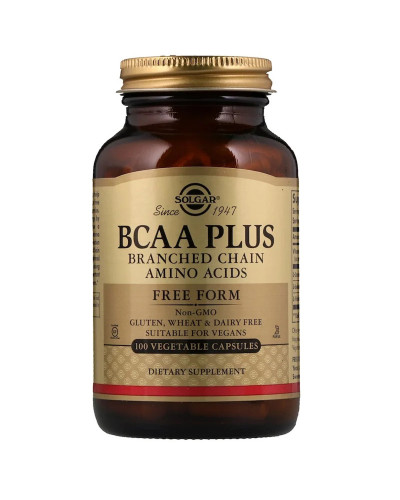 Аминокислоты BCAA плюс, BCAA Plus, Solgar, 100 капсул